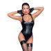 Боді з мокрим ефектом Noir Handmade F244 Powerwetlook body with high cut bottom hem, XL
