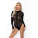 Боді під леопард Noir Handmade F287 Leopard flock bodysuit with long sleeves, XXL, довгий рукав