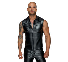 Чоловіча безрукавка з капюшоном Noir Handmade H062 Hooded Shirt, S, мокрий ефект