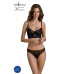 Комплект Passion DROSERA SET black, L/XL, сітка+мереживо, бюстьє та трусики танга