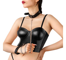 Нашийник з повідцем з екошкіри Art of Sex - Leash and Collar Emoji