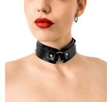 БДСМ-нашийник з кільцем Art of Sex - Martina Collar with ring, натуральна шкіра,  колір чорний