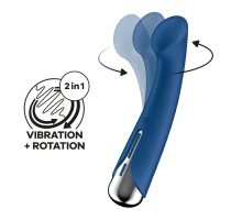 Вібратор з ротацією Satisfyer Spinning G-Spot 1 Blue, плоский майданчик для стимуляції точки G