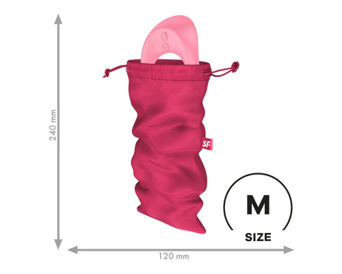 Мішечок для секс-іграшок Satisfyer Treasure Bag M, рожевий, на шнурку