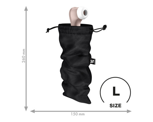 Мішечок для секс-іграшок Satisfyer Treasure Bag L, чорний, на шнурку