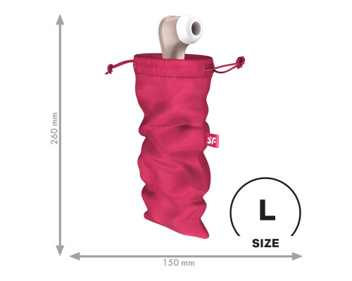 Мішечок для секс-іграшок Satisfyer Treasure Bag L, рожевий, на шнурку
