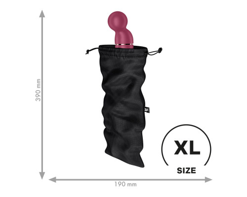 Мішечок для секс-іграшок Satisfyer Treasure Bag XL, чорний, на шнурку