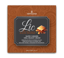 Пробник геля для мінету Sensuva Lic-o-licious Salted Caramel (6 мл), оліїстий, без цукру