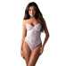 Боді Obsessive Alissium Teddy White, M/L, ліф з м’якою чашкою, високі вирізи для ніг