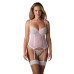 Корсет Obsessive Alissium corset&thong XS/S, гнучкі кісточки, відкрита спина, стрінги в комплекті
