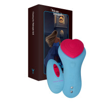 Вібратор у трусики FairyGasm HeartGem blue, на магніті, пульт ДК