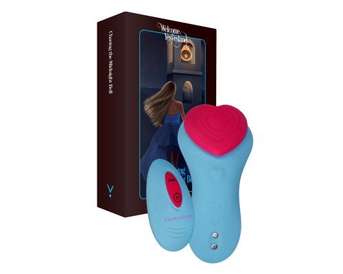 Вібратор у трусики FairyGasm HeartGem blue, на магніті, пульт ДК