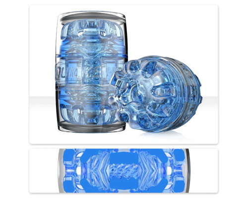 Мастурбатор Fleshlight Quickshot Turbo Blue Ice, компактний, чудово для пар і мінету