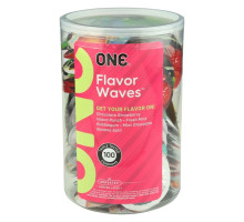 Набір ароматизованих презервативів ONE FlavorWaves, 100 шт, 6 ароматів, 6 кольорів, паковання-тубус