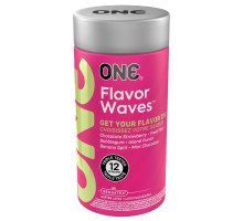 Ароматизовані презервативи ONE FlavorWaves, 12 шт, 6 ароматів, 6 кольорів, подарункове паковання-тубус