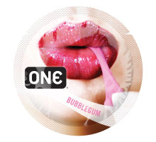 Ароматизований презерватив ONE FlavorWaves Bubblegum, 1 шт, фіолетовий, запах жувальної гумки