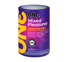 Набір презервативів ONE Mixed Pleasures, 100 шт, 10 видів, паковання-тубус