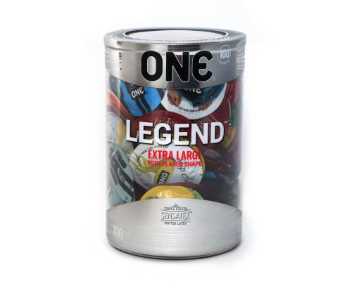 Набір презервативів ONE Legend XL, 100 шт, збільшений розмір, розширення на кінці, паковання-тубус