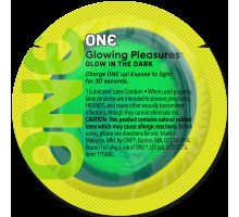 Презерватив ONE Glowing Pleasures, 1 шт, світиться в темряві, зі змазкою