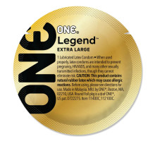 Презерватив ONE Legend XL, 1 шт, збільшений розмір, розширення на кінці, зі змазкою