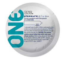 Презерватив ONE Pleasure Plus, 1 шт, з ребристою ділянкою на кінці, зі змазкою
