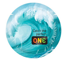 Презерватив ONE Color Sensations Catch the perfect ONE, 1 шт, бірюзовий, гладенький, зі змазкою