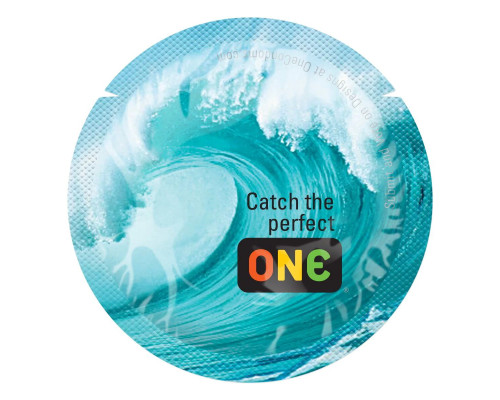 Презерватив ONE Color Sensations Catch the perfect ONE, 1 шт, бірюзовий, гладенький, зі змазкою