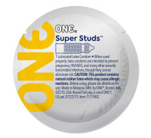 Презерватив ONE Super Studs, 1 шт, з точковим рельєфом, зі змазкою