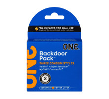 Презервативи ONE Backdoor, 3 шт, 3 види, картонне паковання