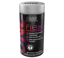 Презервативи ONE Flex Graphene, 10 шт, супертонкі, дуже міцні, подарункове паковання-тубус
