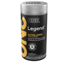 Презервативи ONE Legend XL, 12 шт, збільшений розмір, розширення на кінці, подарункове паковання-тубус