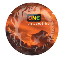 Презерватив ONE Color Sensations ONE trip to cloud nine, 1 шт, помаранчевий, гладенький, зі змазкою