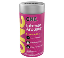 Подарунковий набір ONE Intense Arousal, у комплекті 6 презервативів, 6 саше з лубрикантом, віброкільце