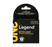 Презервативи ONE Legend Extra Large 3 шт, картонна коробка (м'яте паковання!!!)
