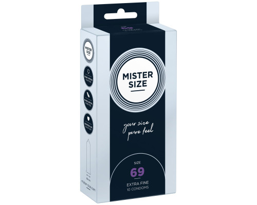 Презервативи Mister Size - pure feel - 69 (10 condoms), товщина 0,05 мм (м'ята упаковка!!!)