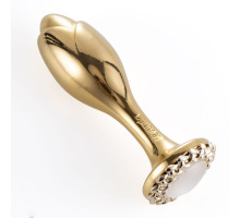 Металева анальна пробка LOCKINK SEVANDA Pearl Rose-shape Anal Plug, зі штучною перлиною