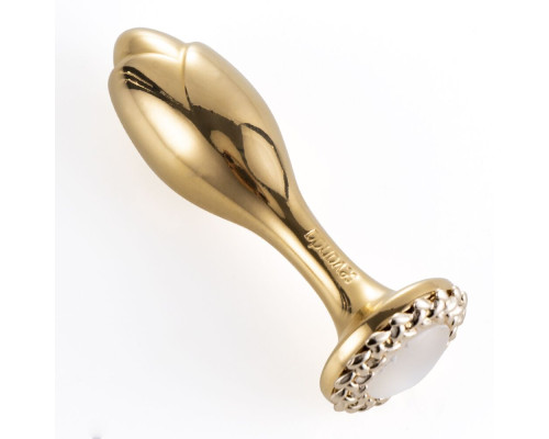 Металева анальна пробка LOCKINK SEVANDA Pearl Rose-shape Anal Plug, зі штучною перлиною