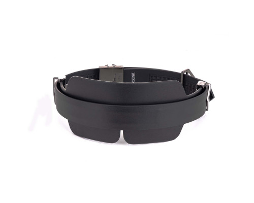 Маска на очі LOCKINK Blindfold Kit, чорна, натуральна шкіра, регульований обсяг
