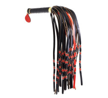 Флогер LOCKINK SEVANDA Red & Black Braided Tail Flogger, червоно-чорний, хвости з вузликами