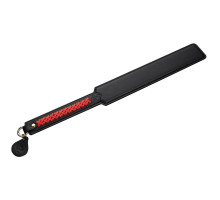 Паддл LOCKINK SEVANDA Braided-handle Spanking Paddle, чорно-червоний, гладенький, з плетінням на ручці