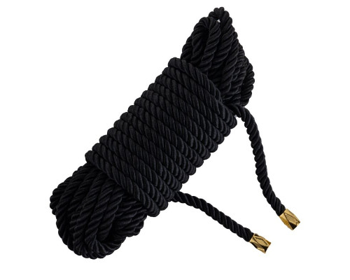 Мотузка для шибарі LOCKINK SEVANDA Shibari Pratice Rope, чорна, 8 м, нейлон+бавовна
