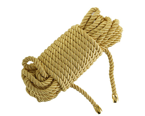 Мотузка для шибарі LOCKINK SEVANDA Shibari Pratice Rope, золотиста, 8 м, нейлон+бавовна