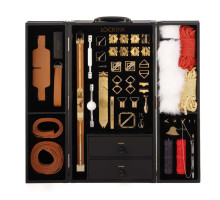 БДСМ-набір LOCKINK All-in-1 BDSM Play Kit, коричневий, ремені, маска, кляпи, анальні пробки, свічки