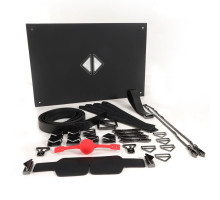 БДСМ-набір LOCKINK Bondage & Restraint Set, чорний, натуральна шкіра, фіксатори, маска, кляп