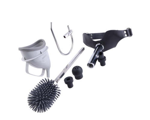 Набір для домінування LOCKINK SEVANDA Objectification Bathroom Set, маска та 4 насадки