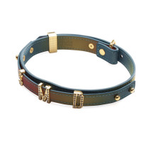 Нашийник LOCKINK Multi-color DIY Alphabet Collar, мультиколір, штучна шкіра, букви зі стразами