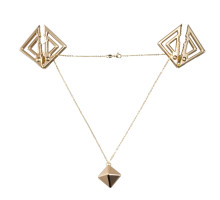 Затискачі для сосків з важкою підвіскою LOCKINK Adjustable Nipple Clamps with Heavy Pendant, під золото