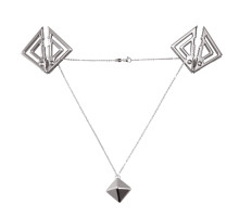 Затискачі для сосків з важкою підвіскою LOCKINK Adjustable Nipple Clamps with Heavy Pendant, під срібло