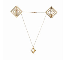Затискачі для сосків з легкою підвіскою LOCKINK Adjustable Nipple Clamps with Light Pendant, золотисті