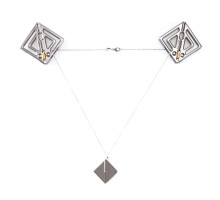 Затискачі для сосків з легкою підвіскою LOCKINK Adjustable Nipple Clamps with Light Pendant, сріблясті